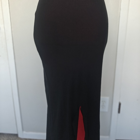 vintage Betsy & Adam By Jaslene black red hi-low ruffle cocktail dress 6 - Picture 4 of 10